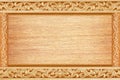 Pattern of flower carved on wood for decoration Royalty Free Stock Photo