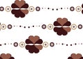 brown flowers pattern vector Royalty Free Stock Photo