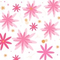 Pattern flowers pink postcard red