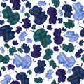 Pattern with flowers, watercolor, texture, textile