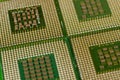 Pattern of four microprocessors Royalty Free Stock Photo