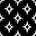 A pattern of a four-sided star with lines. Abstract seamless pattern of the glitter symbol, diamond-shaped pattern with curved