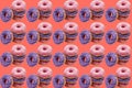 Pattern of four sweet donuts