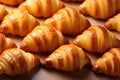 Pattern of fresh French croissants