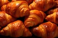 Pattern of fresh French croissants