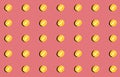 Pattern with fresh orange halves with a shadow on a pink background Royalty Free Stock Photo