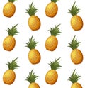 pattern of fresh pineapples fruits Royalty Free Stock Photo