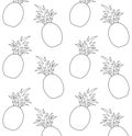 pattern of fresh pineapples fruits Royalty Free Stock Photo