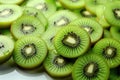 Pattern of a fresh slice of kiwi fruit