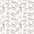 Pattern of funny cats, seamless