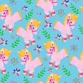 pattern with funny unicorns