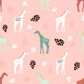 Pattern with giraffes