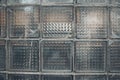 Pattern of glass block wall , close up Royalty Free Stock Photo