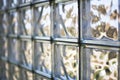 Pattern of glass block wall, home architecture details Royalty Free Stock Photo