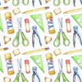 Pattern glue, scissors, ruler, watercolor