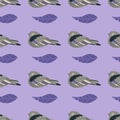 Pattern with goatsucker, nighthawk bird Royalty Free Stock Photo