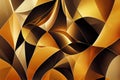 Pattern gold and black abstract background. Fractal wallpaper. Royalty Free Stock Photo