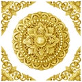 Pattern of gold metal flower carved vintage background Royalty Free Stock Photo