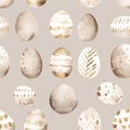 A pattern of gold and white eggs with a gold border Royalty Free Stock Photo