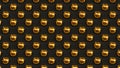 Pattern of golden spheres on a gray background 3d render Royalty Free Stock Photo