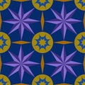 Pattern graphics blue star purple circle yellow diamond Royalty Free Stock Photo