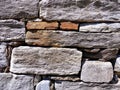 Pattern gray color of retro style decorative uneven stacked cracked real stone wall surface