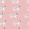 Seamless pink dalmatian seamles repeat vector pattern