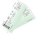 Pattern of green airline boarding pass ticket