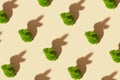 Pattern of green easter bunny. Abstract easter background.
