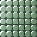 pattern with green hexagons.