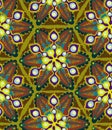 Pattern with green-yellow flowers Royalty Free Stock Photo