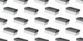 Pattern of grey and white closed rectangular cardboard boxes on white background Royalty Free Stock Photo
