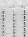 Pattern a group of empty white cups Royalty Free Stock Photo