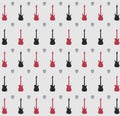 Pattern with guitars on a grey background Royalty Free Stock Photo