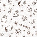 Pattern on a Halloween holiday. Vector seamless texture.