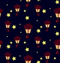 Pattern for Halloween with lanterns.