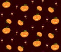 Pattern for Halloween with pumpkins and lanterns. Royalty Free Stock Photo