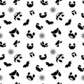 Pattern for Halloween. Seamless pattern scary faces, bats