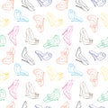 Pattern hand drawn colorful womens shoes Royalty Free Stock Photo