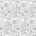 Pattern With Hand Drawn Doodle Lovely Background. Doodle Funny. Royalty Free Stock Photo