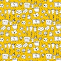 Pattern With Hand Drawn Doodle Lovely Background. Doodle Funny. Royalty Free Stock Photo