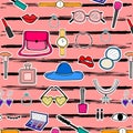 Pattern With Hand Drawn Fashion Design Elements Background. Royalty Free Stock Photo