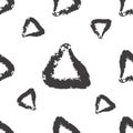 Pattern with Hand Drawn Irregular Triangles on a White Background Royalty Free Stock Photo