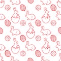 Pattern Happy Easter Bunny egg Festive Holiday Royalty Free Stock Photo