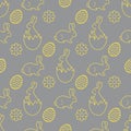 Pattern Happy Easter Bunny egg Festive Holiday Royalty Free Stock Photo