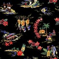 Pattern of Hawaiian shirt,