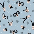 Pattern with heads of beasts