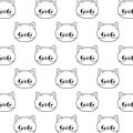 pattern of heads cute foxes baby animals kawaii style