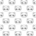 pattern of heads cute monkeys baby animals kawaii style