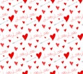 Pattern of hearts, arrows and inscriptions Royalty Free Stock Photo